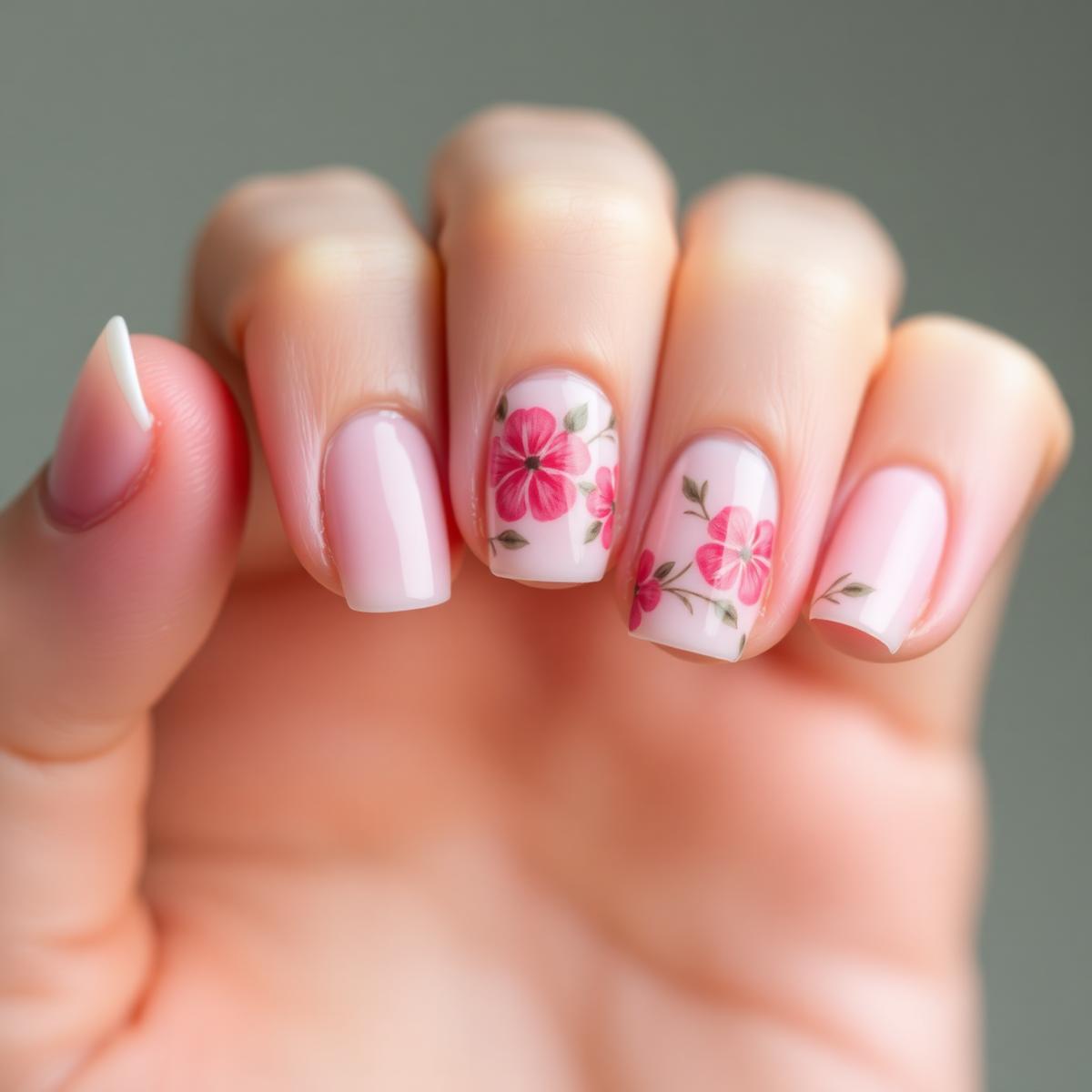 Nail art floral délicat
